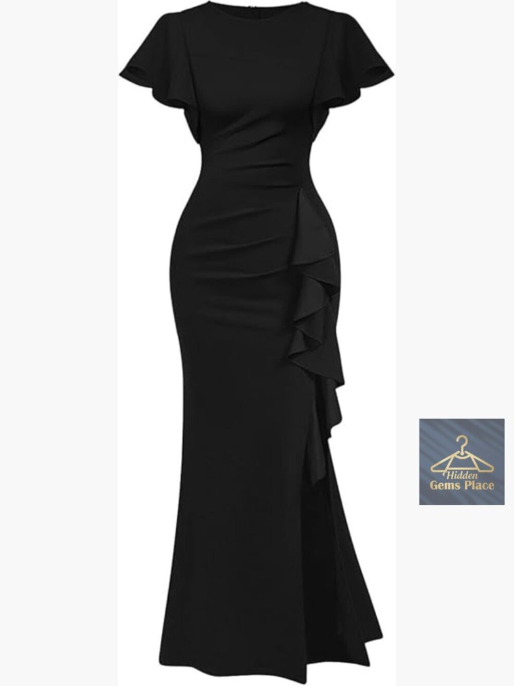 Elegant High Split Ruched Mermaid Evening Cocktail Maxi Dress